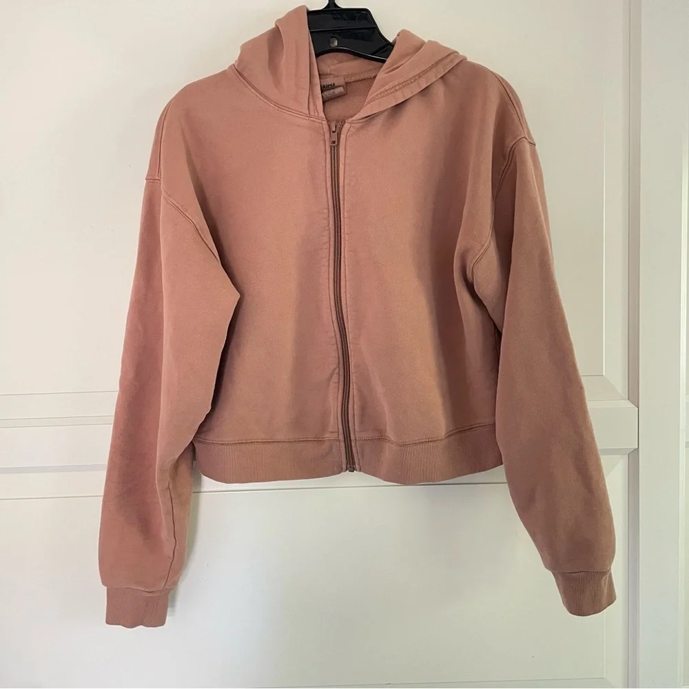 SKIMS the zip up hoodie zip-up full-zip sweatshirt brown tan 26582